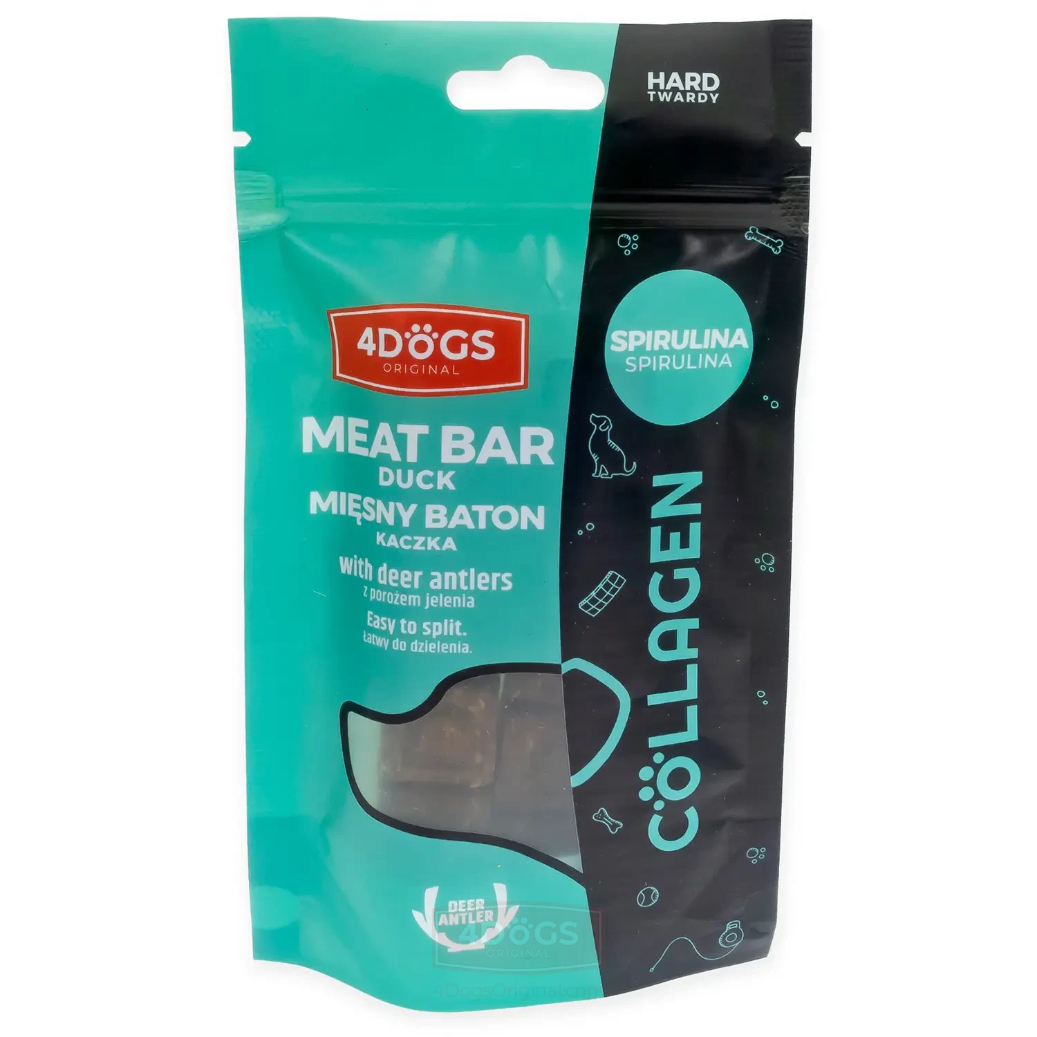 4DOGS Hard Mięsne Batony z Kaczki z Porożem i Spiruliną 2-pack dla psa ...