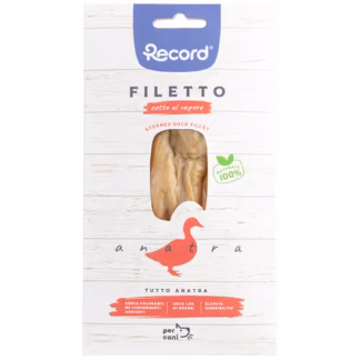 Record Filetto Duck 25g - przekąska dla psa 100% filet z kaczki gotowany na parze